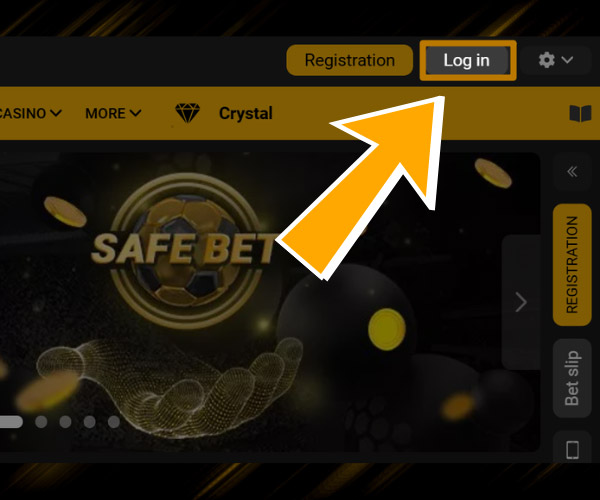 Click "Log in" to melbet